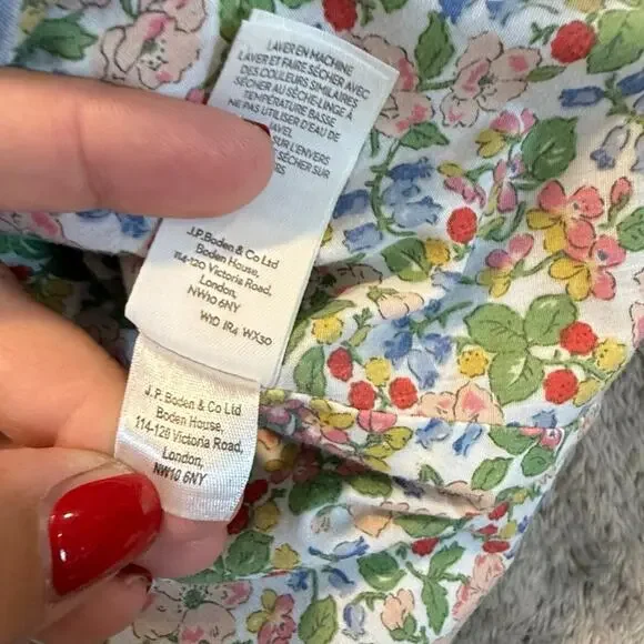 Mini Boden Easy Everyday Dress Chambray Floral Lined Ruffle Sleeve 5 6 G1341 - Picture 7 of 8